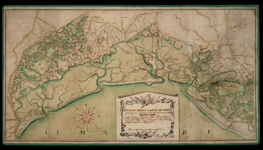 Angelo Emo, Mappa della laguna da Brondolo al lido del Cavallino, Iesolo, con tutta la terraferma, 1763